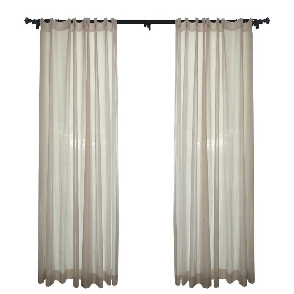 Custom Waltz Linen Flax Yarn-dyed Sheer Curtains / Drapes | MIFU Decor