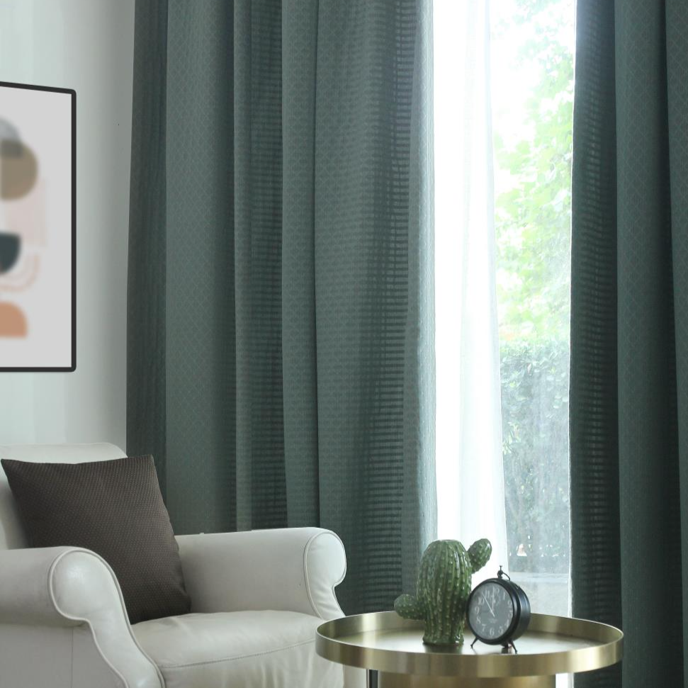 Custom Jo Geometric Jacquard Blackout Curtains / Drapes | MIFU Decor