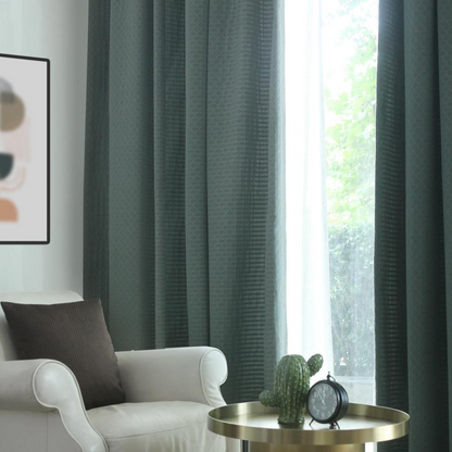 Custom Jo Geometric Jacquard Blackout Curtains / Drapes | MIFU Decor