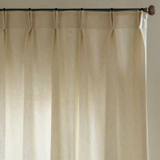Custom Serenity Linen-Blend Jacquard Light-Filtering Curtains / Drapes | MIFU Decor