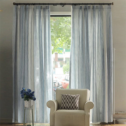 Custom Nile Gradient Crocodile Pattern 100% Organic Cotton-Linen Blend Sheer Curtains / Drapes | MIFU Decor