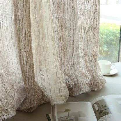 Custom Nile Gradient Crocodile Pattern 100% Organic Cotton-Linen Blend Sheer Curtains / Drapes | MIFU Decor