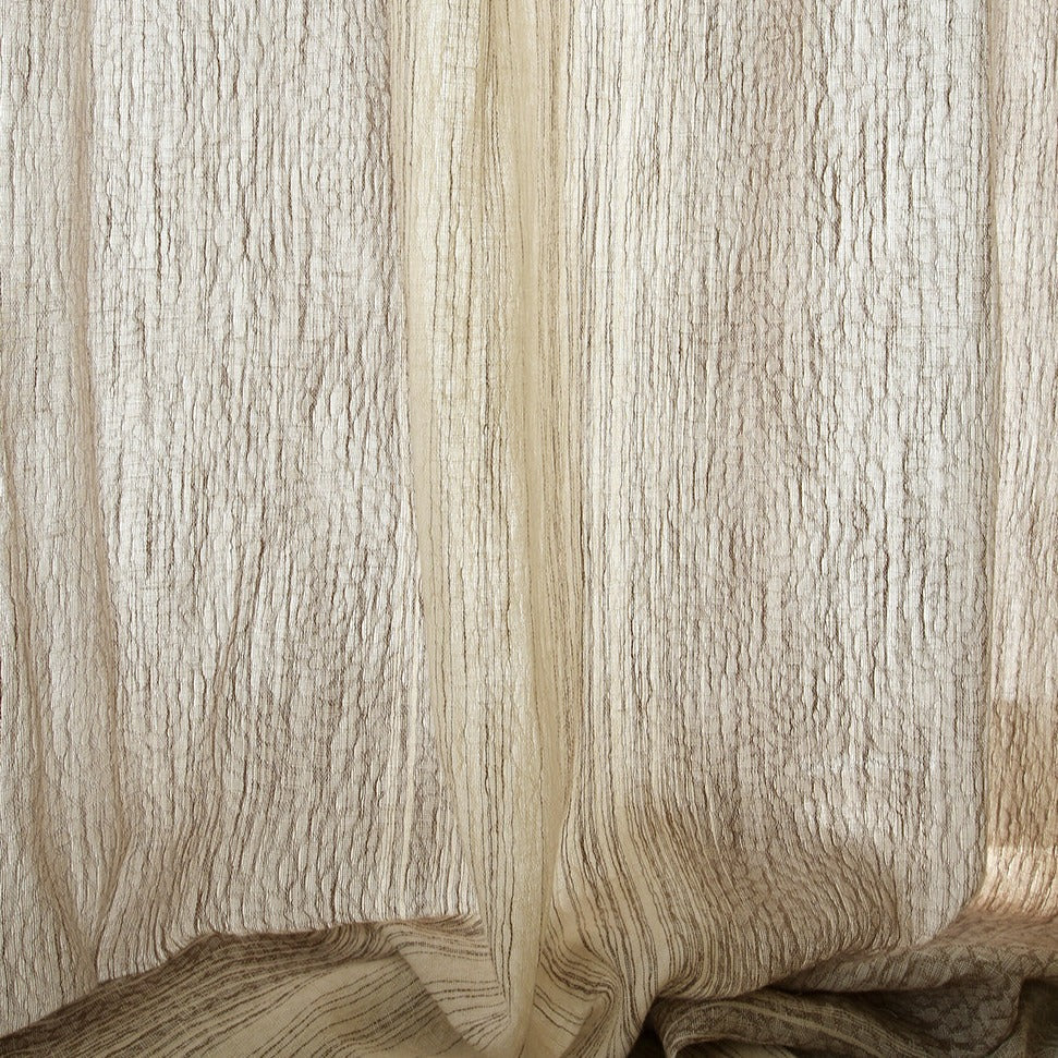 Custom Nile Gradient Crocodile Pattern 100% Organic Cotton-Linen Blend Sheer Curtains / Drapes | MIFU Decor