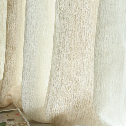 Custom Nile Gradient Crocodile Pattern 100% Organic Cotton-Linen Blend Sheer Curtains / Drapes | MIFU Decor