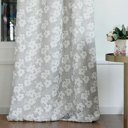 Custom Dawn Floral Jacquard Room Darkening Curtains / Drapes | MIFU Decor