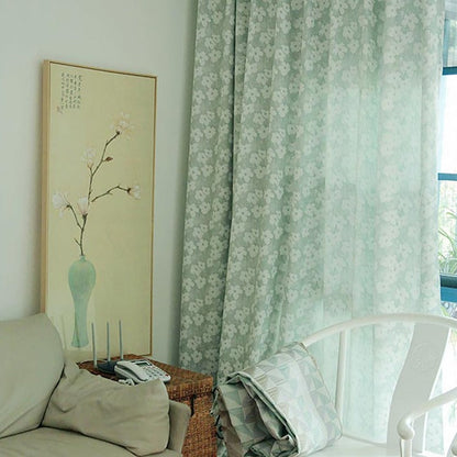 Custom Dawn Floral Jacquard Room Darkening Curtains / Drapes | MIFU Decor