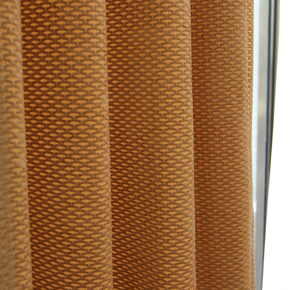 Custom Beth Textured Yellow Jacquard Room Darkening Curtains / Drapes | MIFU Decor