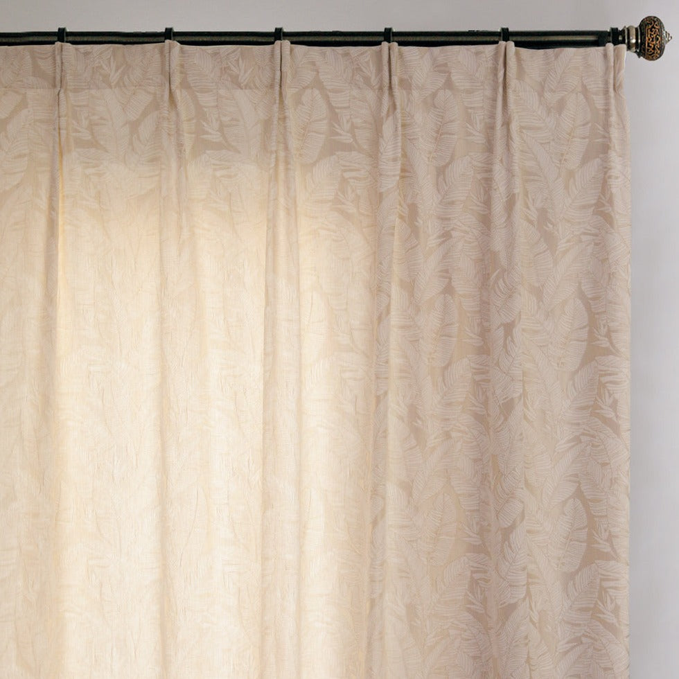 Custom Jungle Floral Jacquard Room Darkening Curtains / Drapes | MIFU Decor