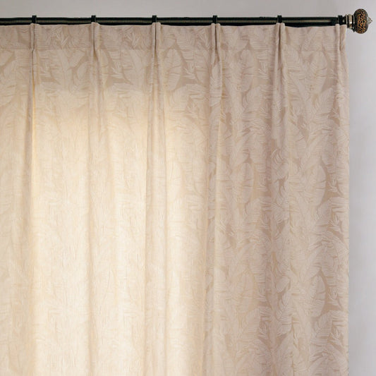 Custom Jungle Floral Jacquard Room Darkening Curtains / Drapes | MIFU Decor