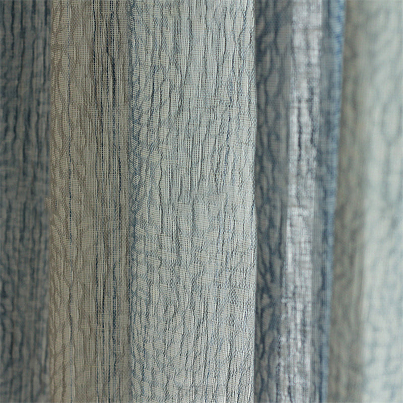 Custom Nile Gradient Crocodile Pattern 100% Organic Cotton-Linen Blend Sheer Curtains / Drapes | MIFU Decor