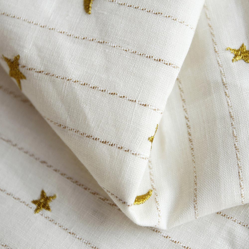 Custom Little Prince Moon & Star Embroidered Cotton-Linen Curtains / Drapes | MIFU Decor