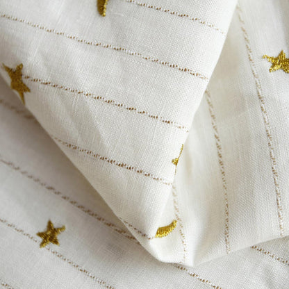 Custom Little Prince Moon & Star Embroidered Cotton-Linen Curtains / Drapes | MIFU Decor