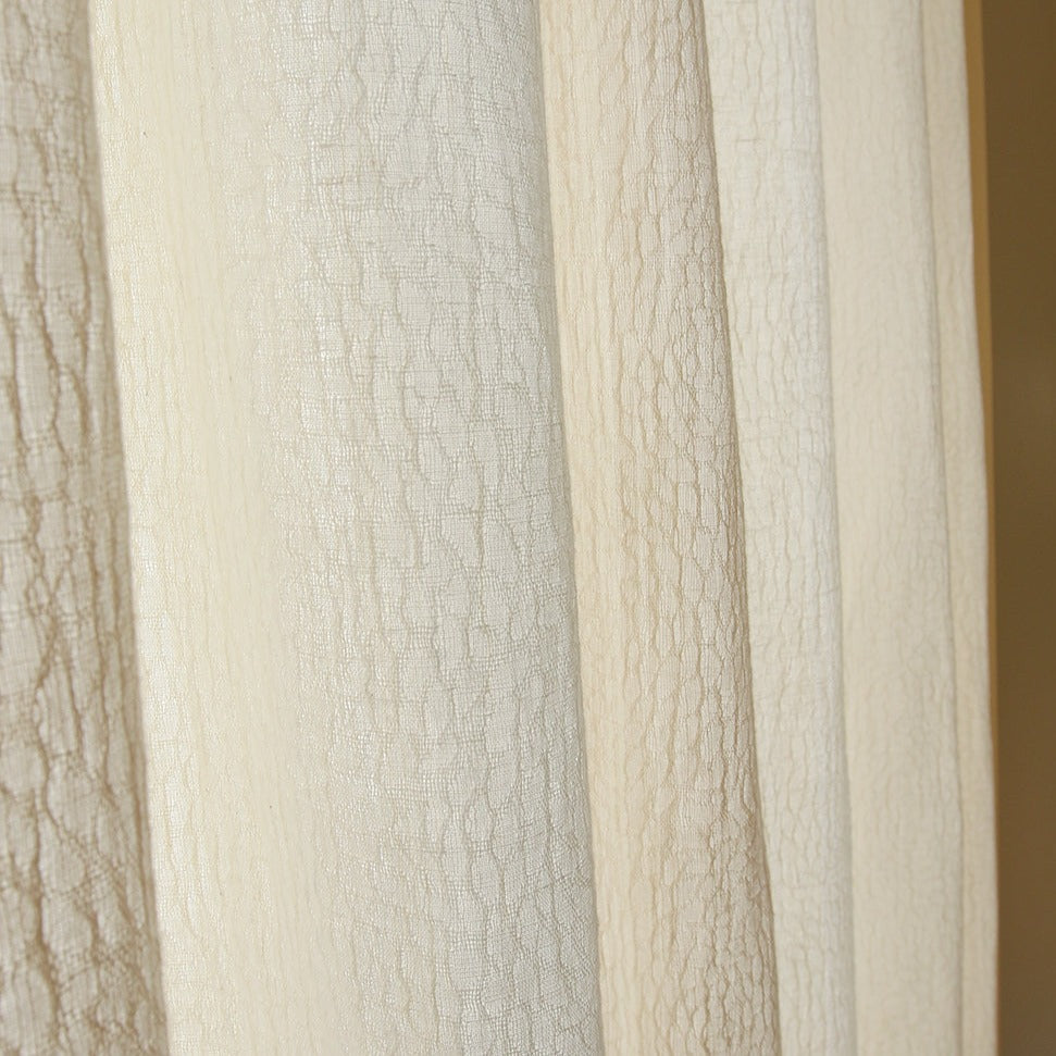 Custom Nile Gradient Crocodile Pattern 100% Organic Cotton-Linen Blend Sheer Curtains / Drapes | MIFU Decor