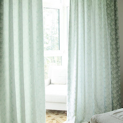 Custom Dawn Floral Jacquard Room Darkening Curtains / Drapes | MIFU Decor