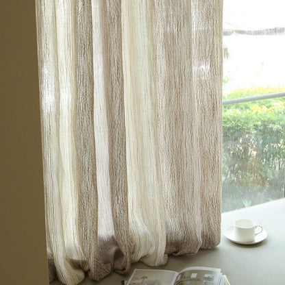 Custom Nile Gradient Crocodile Pattern 100% Organic Cotton-Linen Blend Sheer Curtains / Drapes | MIFU Decor