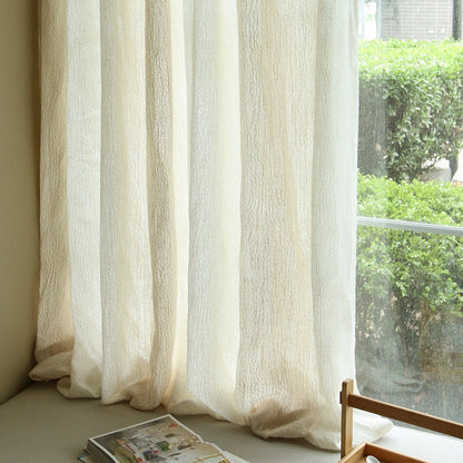Custom Nile Gradient Crocodile Pattern 100% Organic Cotton-Linen Blend Sheer Curtains / Drapes | MIFU Decor