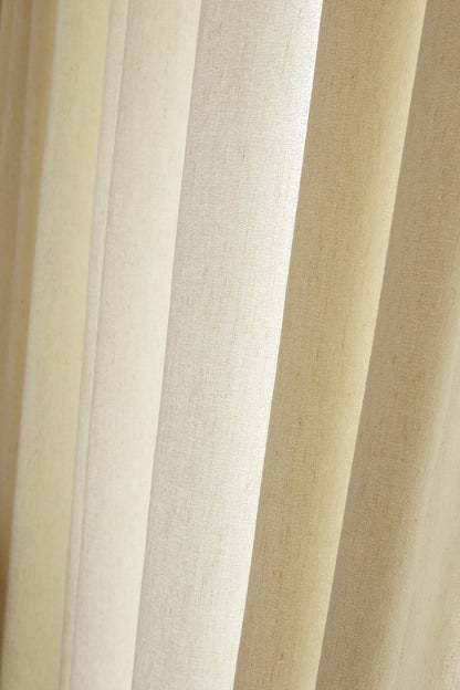 Custom Serenity Linen-Blend Jacquard Light-Filtering Curtains / Drapes | MIFU Decor