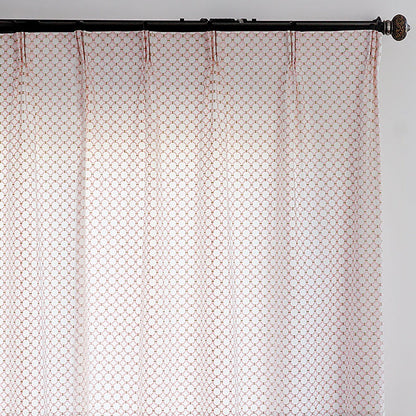 Custom Bella Geometric Embroidered Simulated Silk Curtains / Drapes | MIFU Decor