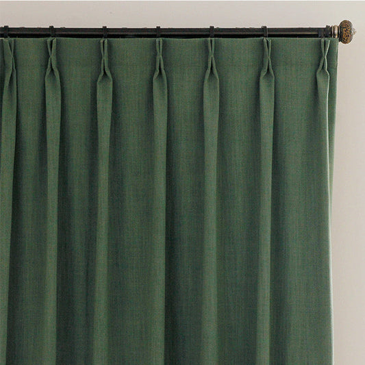 Custom Forest Dark Green Solid Yarn-dyed Room Darkening Curtains / Drapes | MIFU Decor