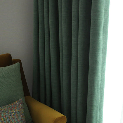 Custom Forest Dark Green Solid Yarn-dyed Room Darkening Curtains / Drapes | MIFU Decor