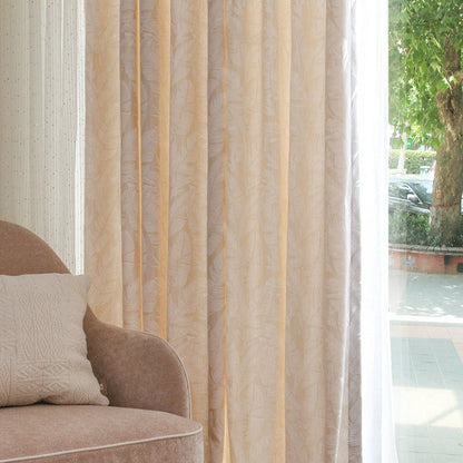 Custom Jungle Floral Jacquard Room Darkening Curtains / Drapes | MIFU Decor