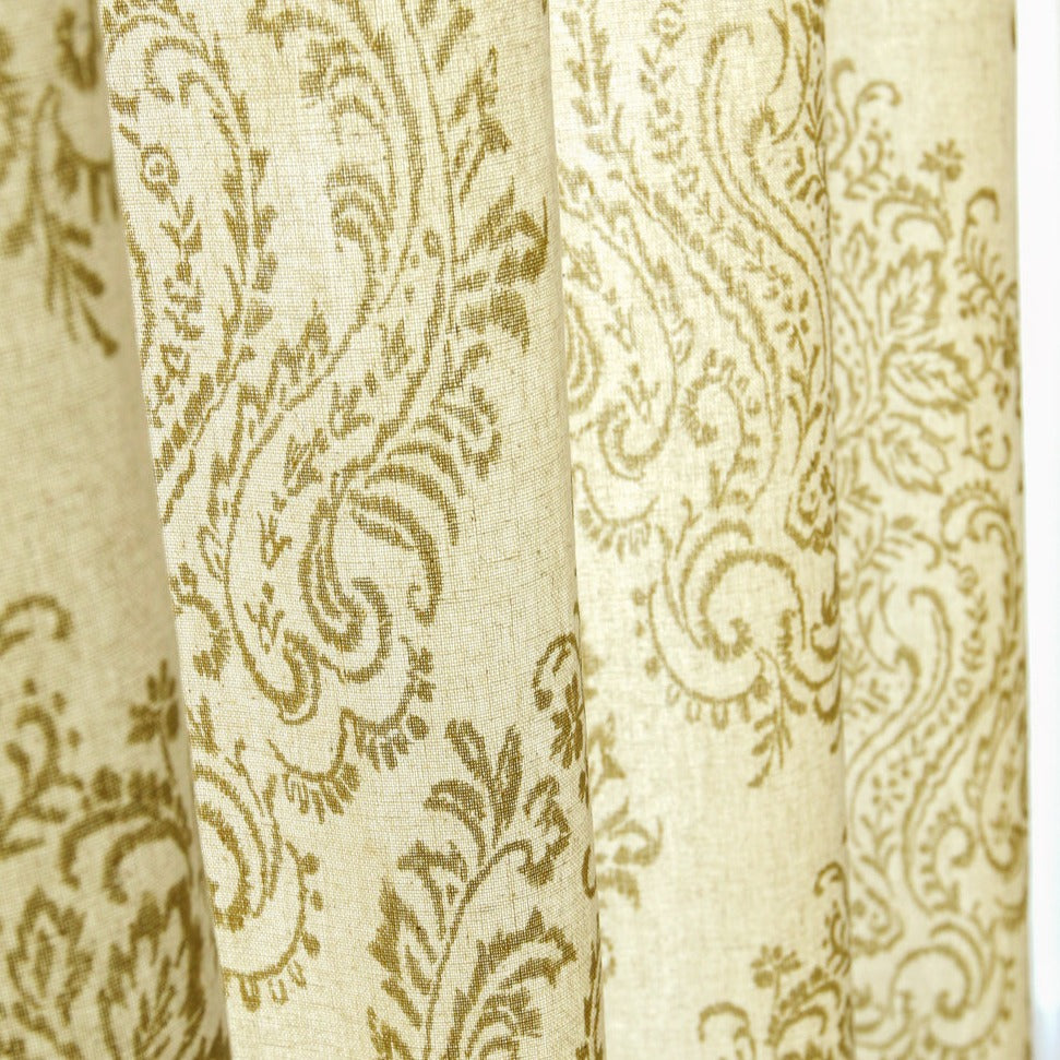 Custom Damask Cotton-Linen Floral Print Curtains / Drapes | MIFU Decor