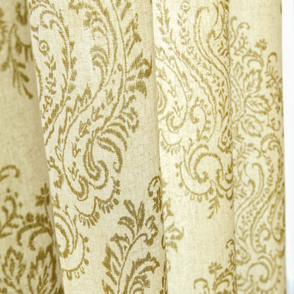 Custom Damask Cotton-Linen Floral Print Curtains / Drapes | MIFU Decor