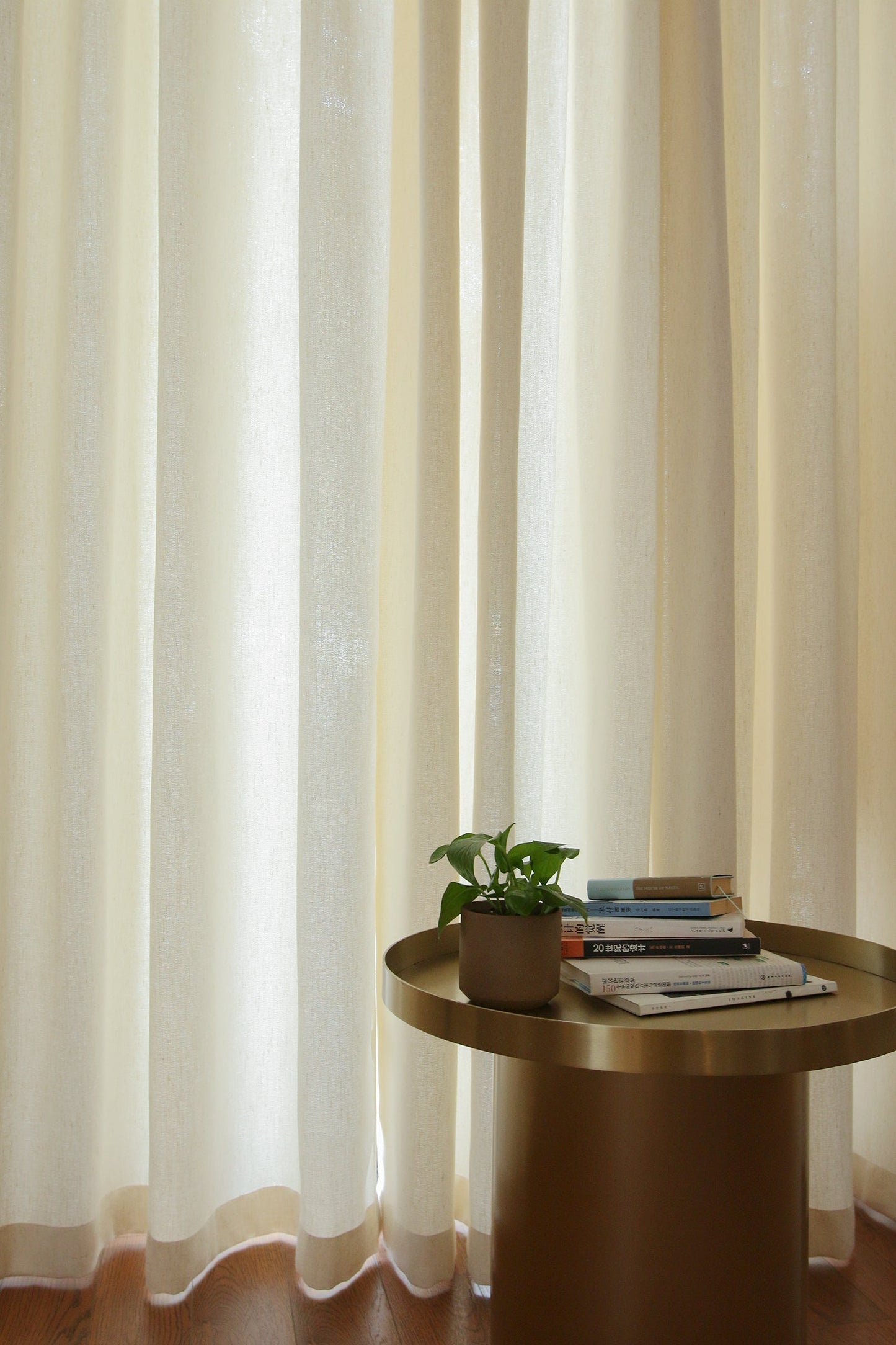 Custom Serenity Linen-Blend Jacquard Light-Filtering Curtains / Drapes | MIFU Decor