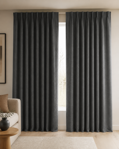Custom After Dark Textured 80% Blackout Curtains / Drapes