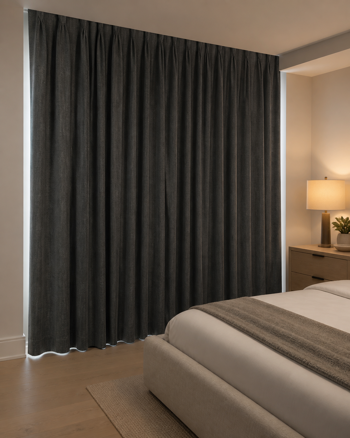 Custom After Dark Textured 80% Blackout Curtains / Drapes