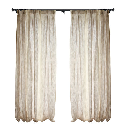 Custom Nile Gradient Crocodile Pattern 100% Organic Cotton-Linen Blend Sheer Curtains / Drapes | MIFU Decor