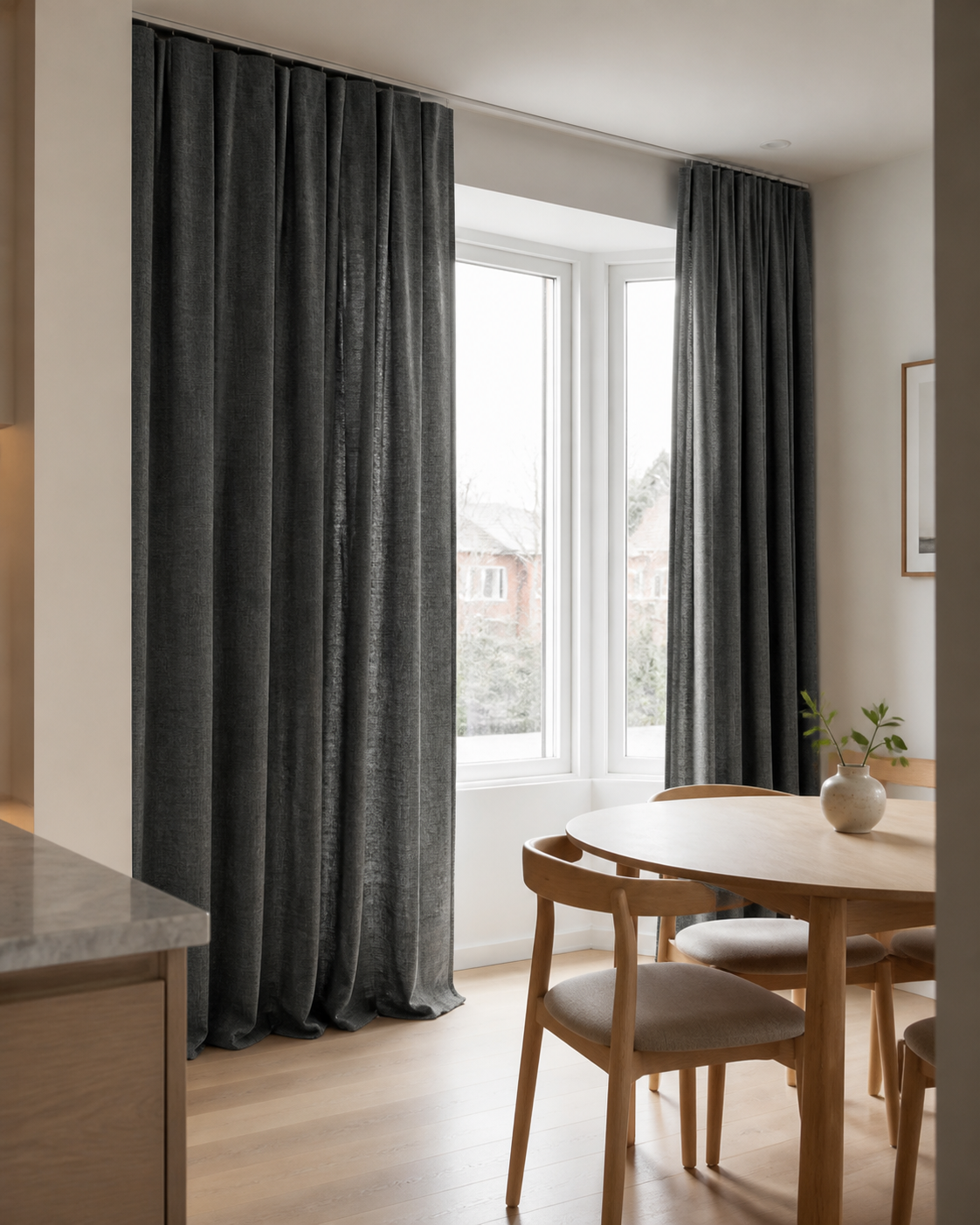 Custom After Dark Textured 80% Blackout Curtains / Drapes