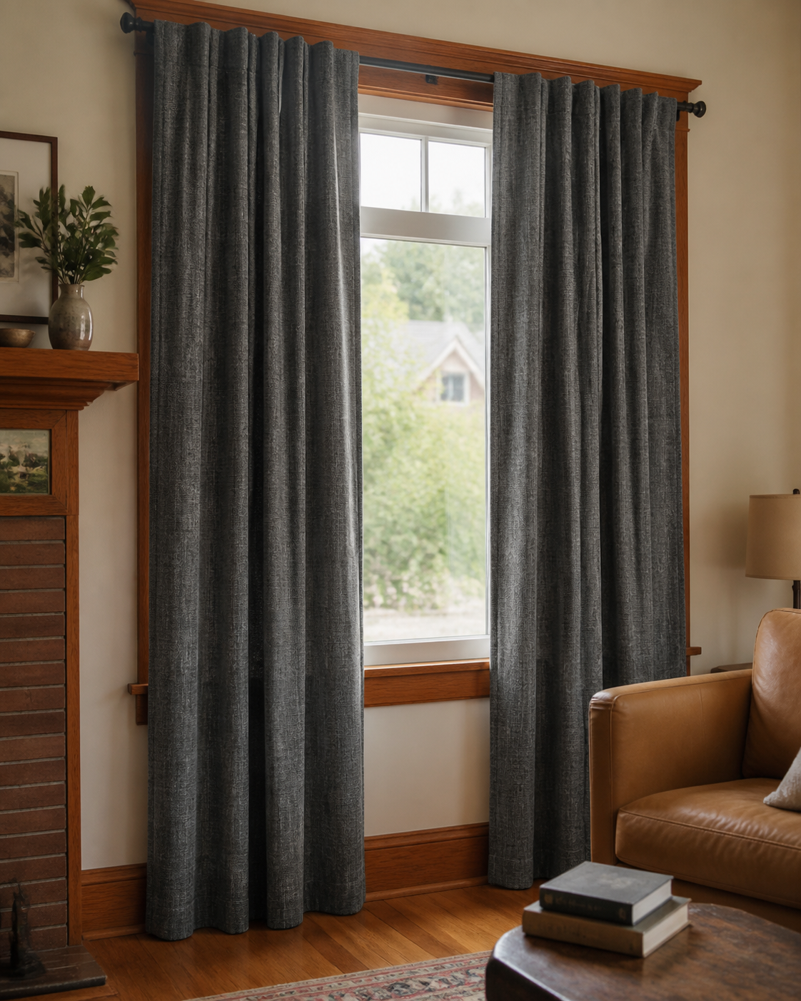 Custom After Dark Textured 80% Blackout Curtains / Drapes