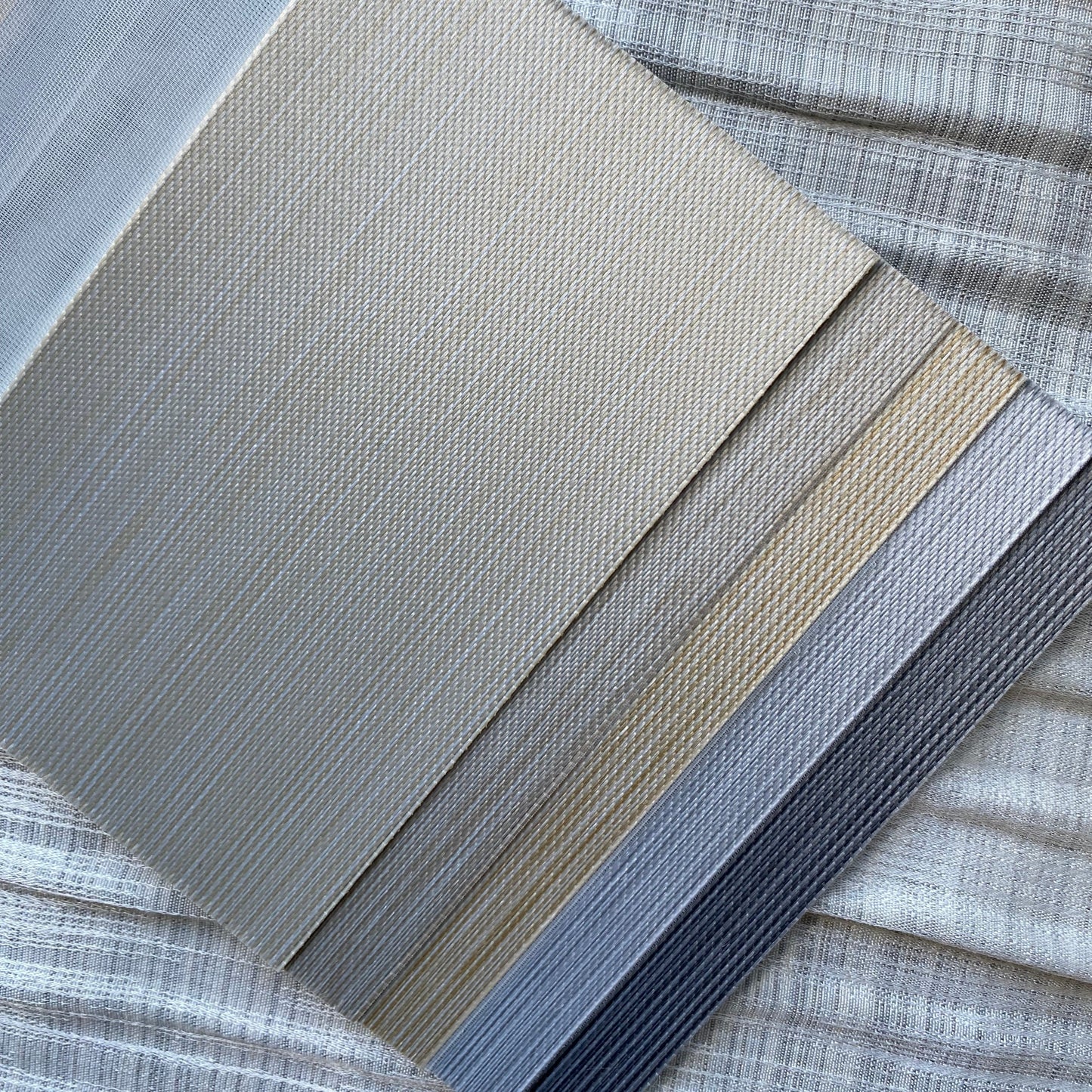 Custom Designer Textured Room Darkening Zebra Blinds / Dual Sheer Shades | MIFU Decor