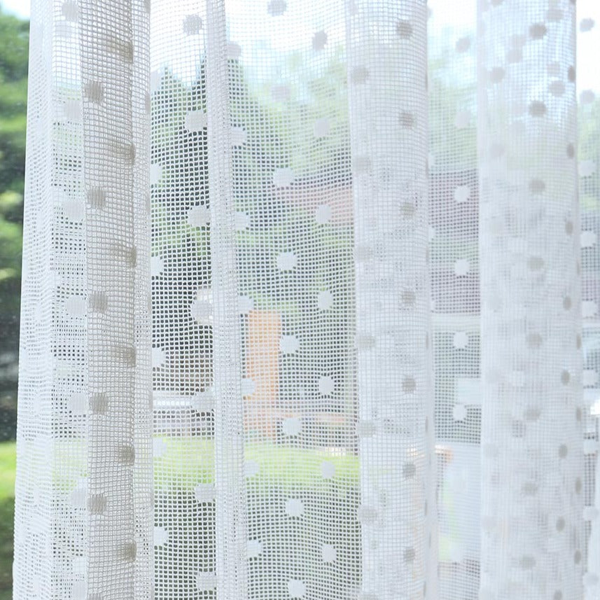 Custom Jacquard Polka Dots Sheer Curtains / Drapes | MIFU Decor