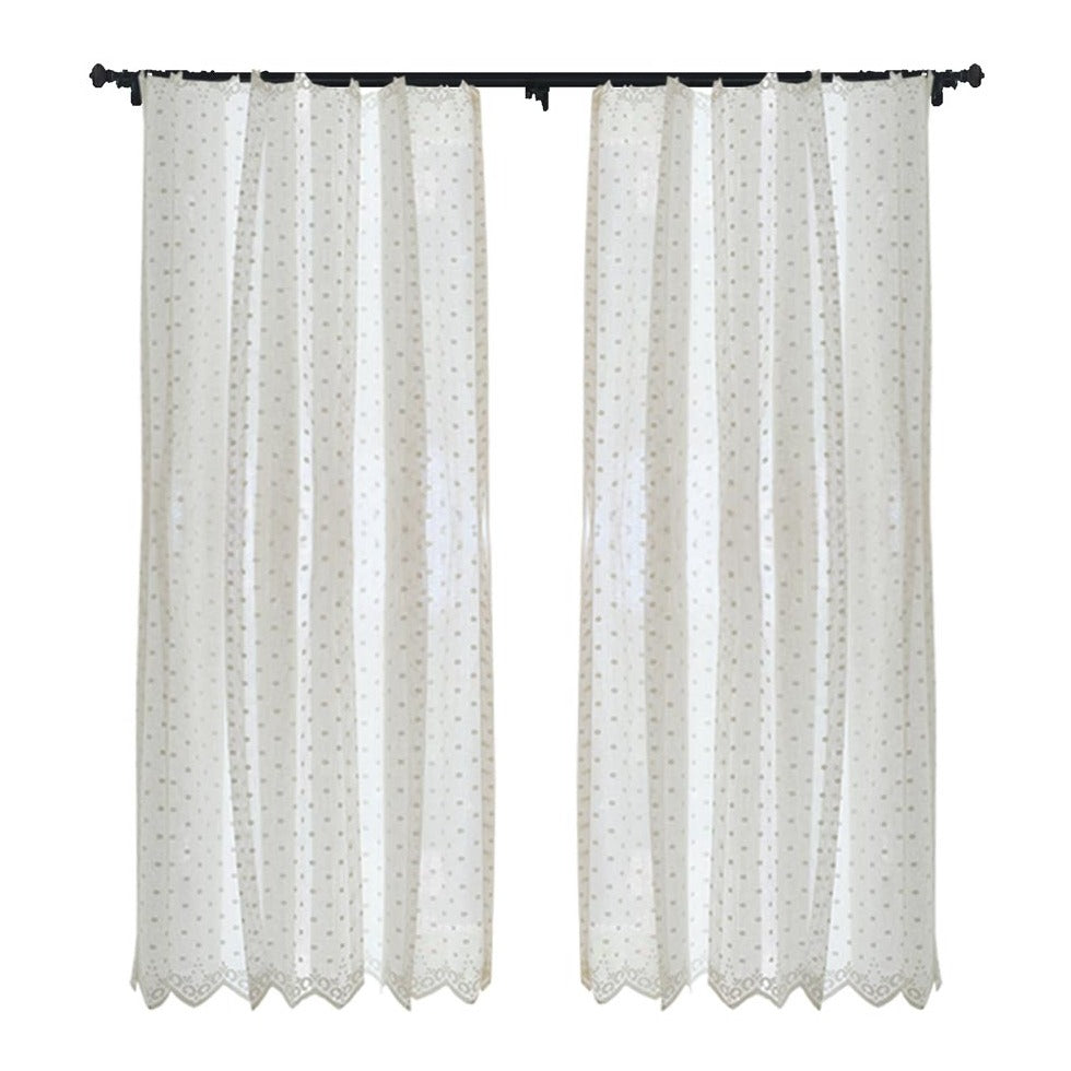 Custom Jacquard Polka Dots Sheer Curtains / Drapes | MIFU Decor