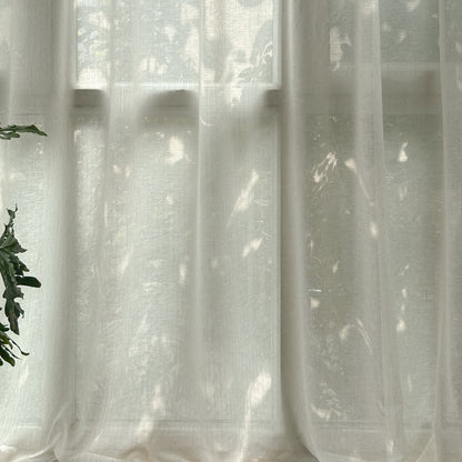 Custom Violette Linen Textured Neutral Sheer Curtains / Drapes | MIFU Decor