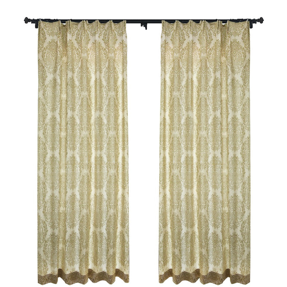 Custom Damask Cotton-Linen Floral Print Curtains / Drapes | MIFU Decor