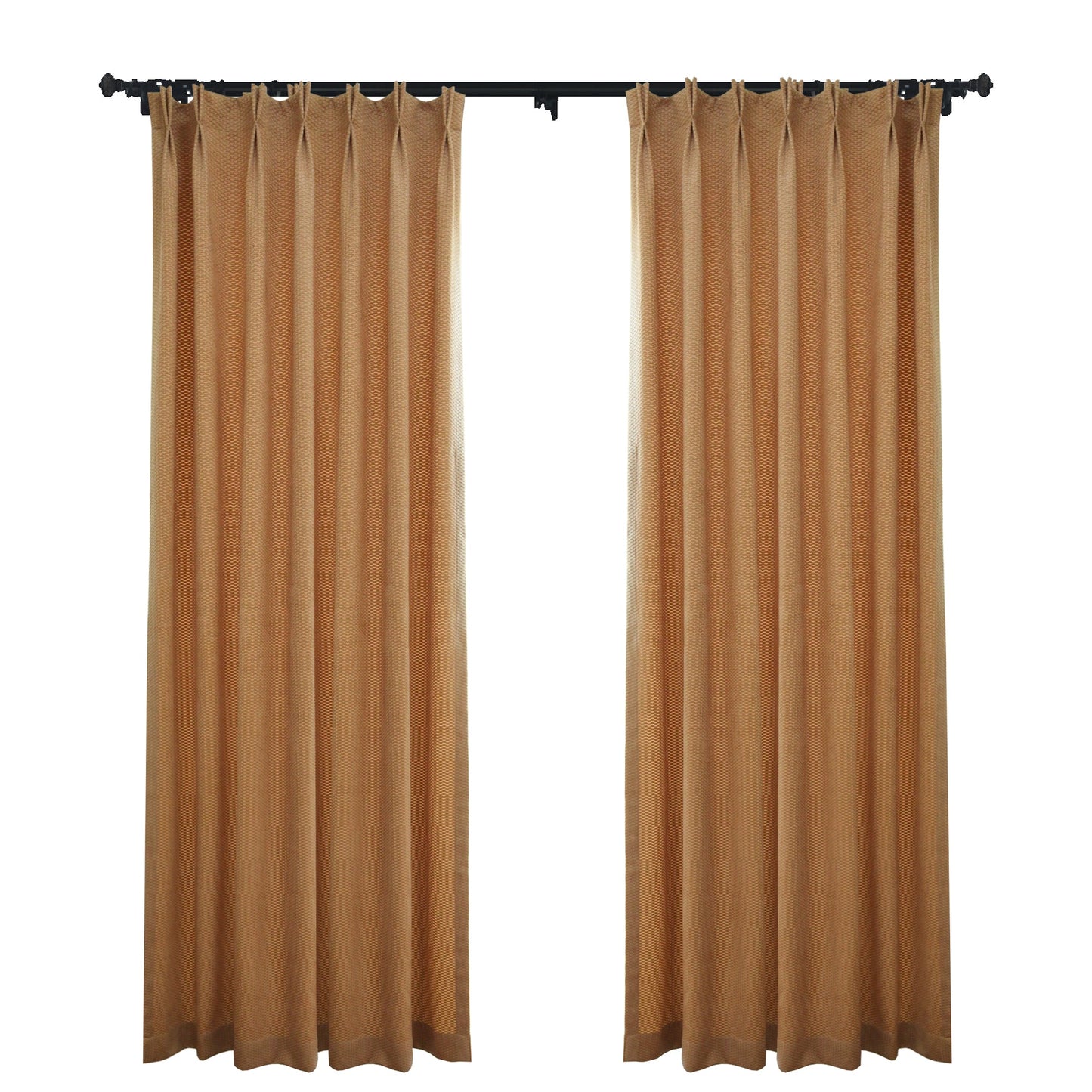 Custom Beth Textured Yellow Jacquard Room Darkening Curtains / Drapes | MIFU Decor