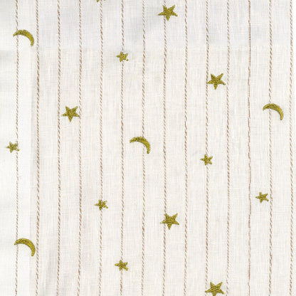 Custom Little Prince Moon & Star Embroidered Cotton-Linen Curtains / Drapes | MIFU Decor