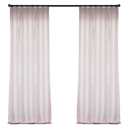 Custom Bella Geometric Embroidered Simulated Silk Curtains / Drapes | MIFU Decor