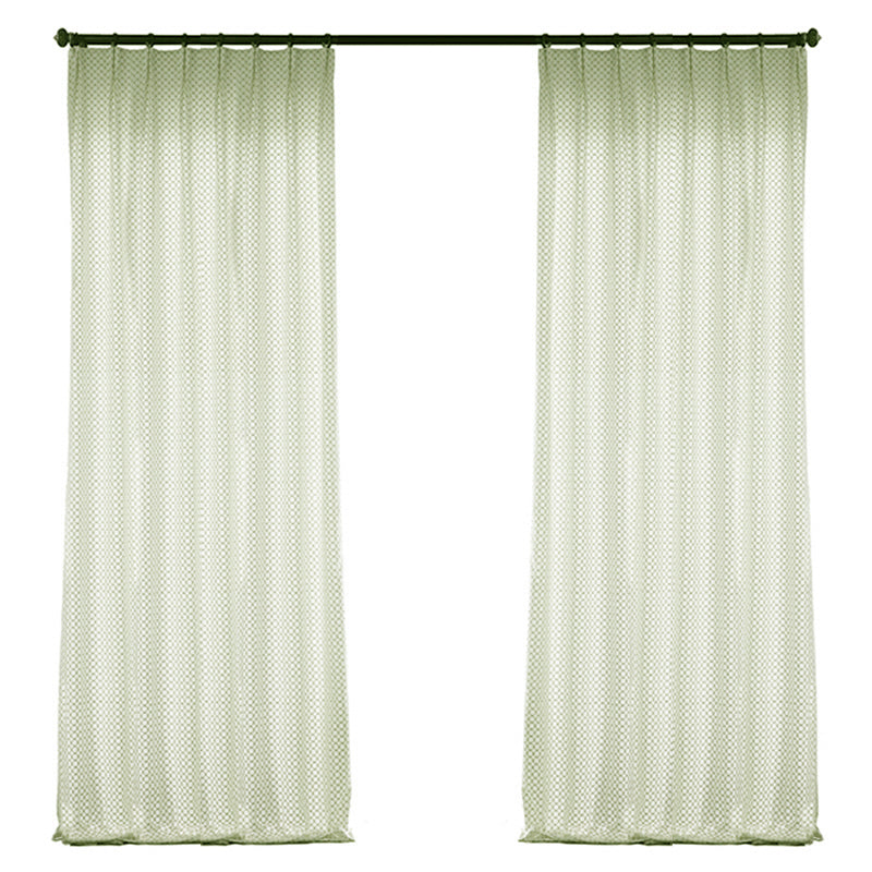 Custom Bella Geometric Embroidered Simulated Silk Curtains / Drapes | MIFU Decor