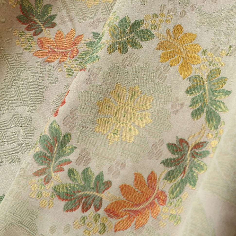 Custom Wreath Floral Jacquard Room Darkening Curtains / Drapes | MIFU Decor