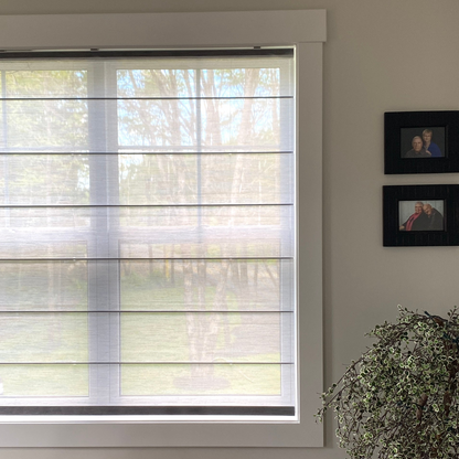 Custom Textured Sheer Light Filtering Roman Shades | MIFU Decor