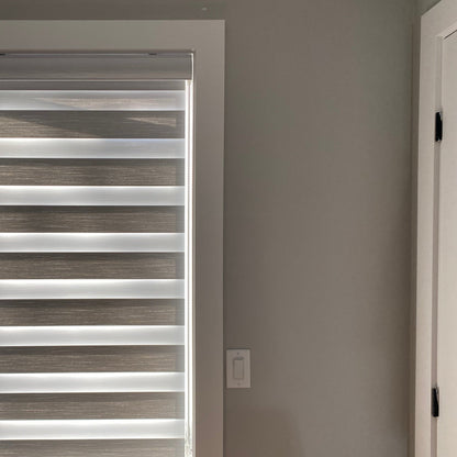 Premium Wool-Textured Room Darkening Zebra Blinds/ Dual Sheer Shades | MIFU Decor