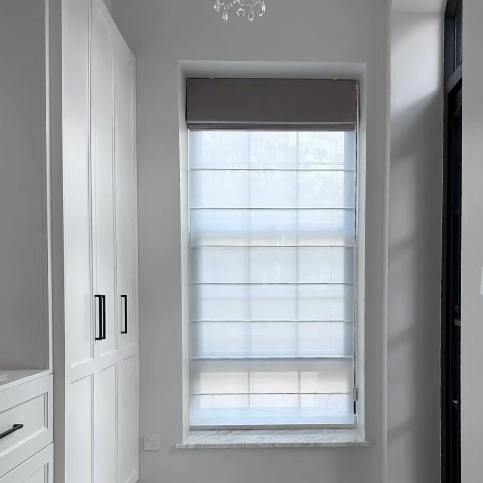 Custom Solid Full Blackout Roman Shades | MIFU Decor