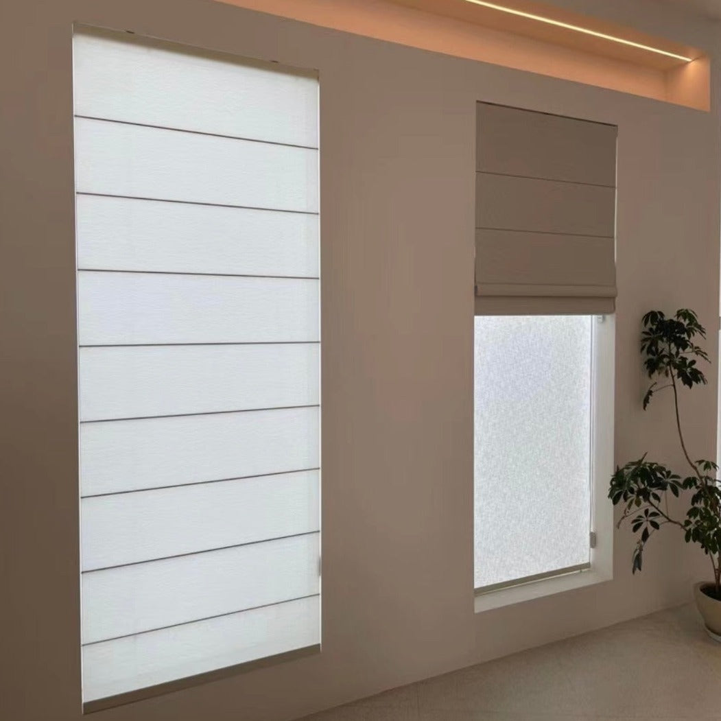 Custom Solid Full Blackout Roman Shades | MIFU Decor