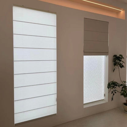 Custom Solid Full Blackout Roman Shades | MIFU Decor
