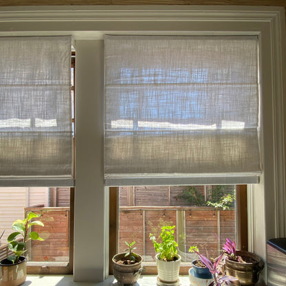 Custom Linen Textured Light Filtering Roman Shades | MIFU Decor