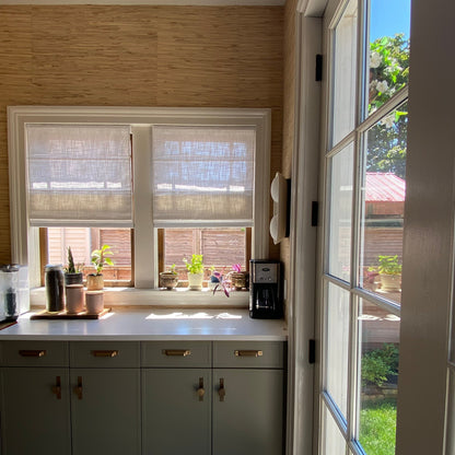 Custom Linen Textured Light Filtering Roman Shades | MIFU Decor